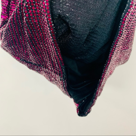 Guess | NWT Crisscross Keyhole Sequined Pink Bodycon Mini Dress Size 0 - Picture 6 of 9